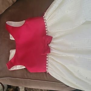 Red and White girls dress